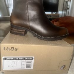 Dark Brown Leather Boots 