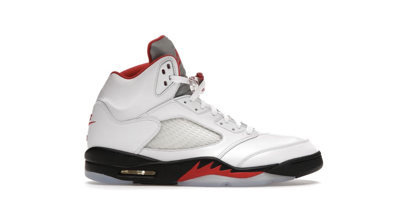Jordan Retro 5 Fire Red Silver Tongue DS