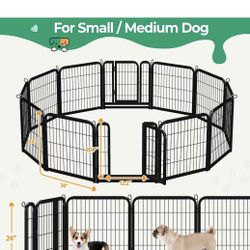 😀 Yaheetech Dog Playpen Outdoor 24 inch 12 Panels Indoor Dog Fence Metal Dog Pen Heavy Duty Pet Puppy Exercise Pen for RV Camping Garden Yard