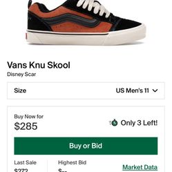 Disney 100th X Vans Knu Skool “scar”