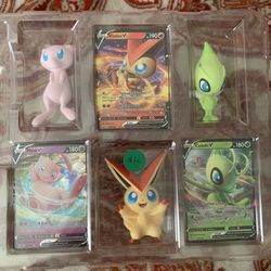 Pokémon card and figure