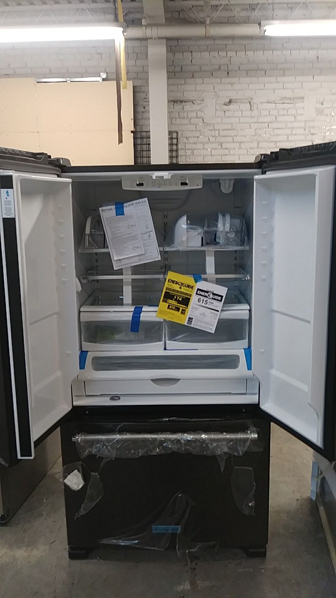 New KitchenAid black stainless steel fridge