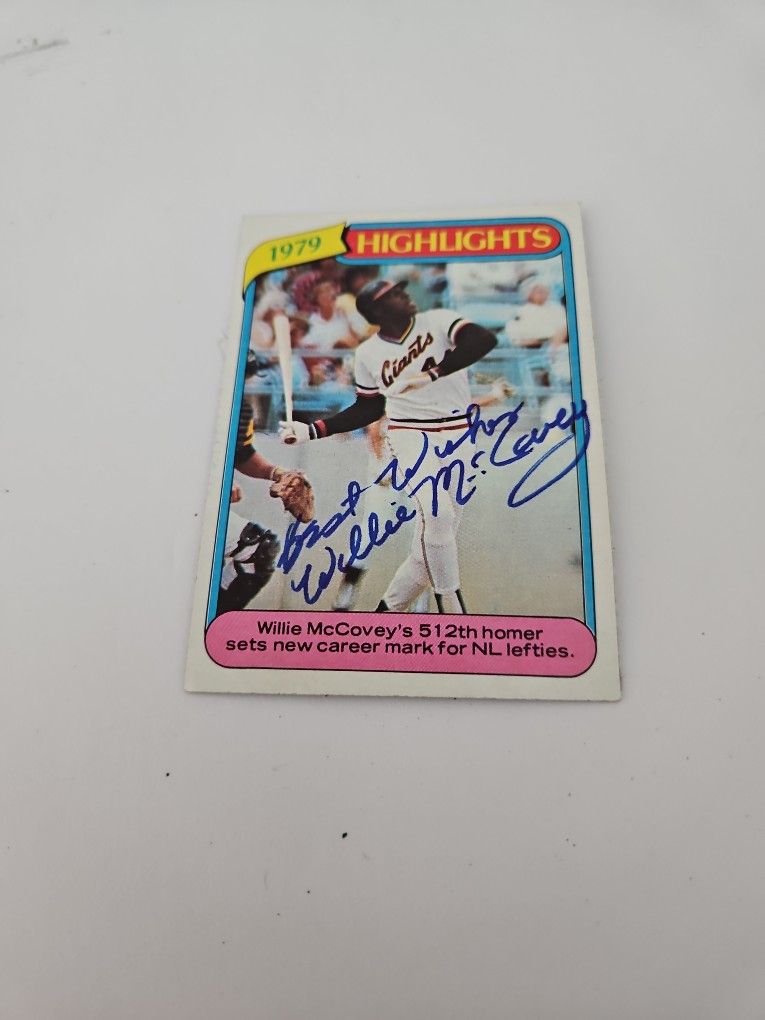 1979 Highlights Willie Mccovey's 512th Homer Autographed Card In Chandler