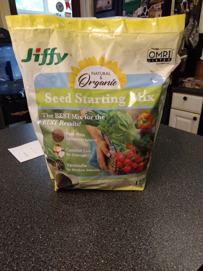 JIFFY. SEED STARTING. MIX. 4.00. DOLLARS. A. BAG. HAVE 125 BAGS TO TO SELL Out