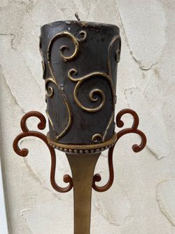 Large gothic candle and stand