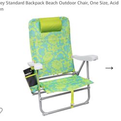 Hurley Standard Backpack Beach Outdoor Chair, One Size, Acid Green