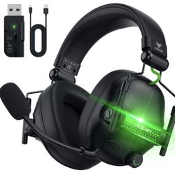 WESEARY WG2 Wireless Gaming Headset With Microphone For PS5, PS4, PC, Switch, Mac, 7.1 Crystal-Stereo Bluetooth Headphones, Headset Wireless 2.4GHz Wi