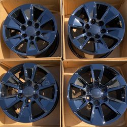 17” Chevy Tahoe Silverado factory wheels rims gloss black new Colorado