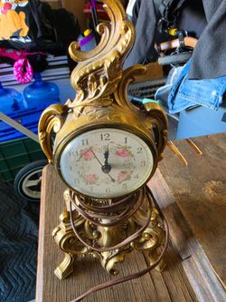 Antique brass plated clock