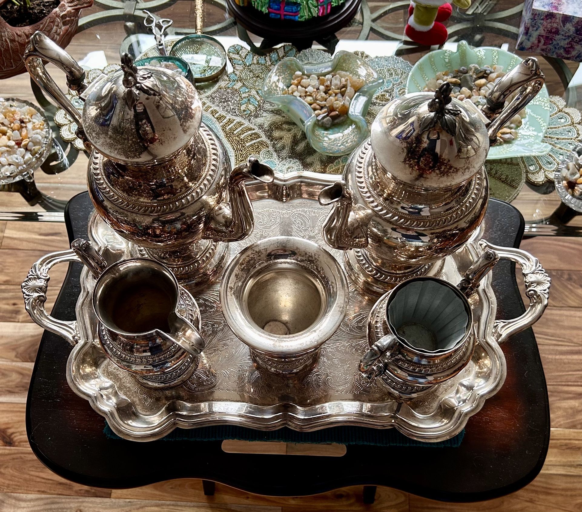 Coffee Silver Tea Set Value Wm Rogers Silver Plated Vintage Silver