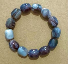 Blue high-polish stone bracelet