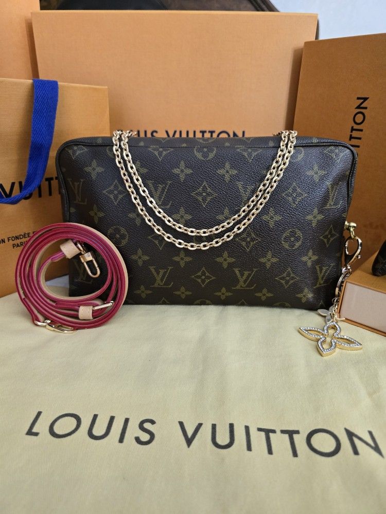 AUTHENTIC LOUIS VUITTON Monogram Trousse 28 Cosmetic Pouch