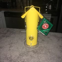 Yellow Metal Bird Feeder