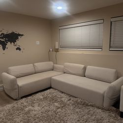 IKEA -  2  piece couch sectional washable  tan beige  sofa Pick up downtown area Bothell easy driveway
