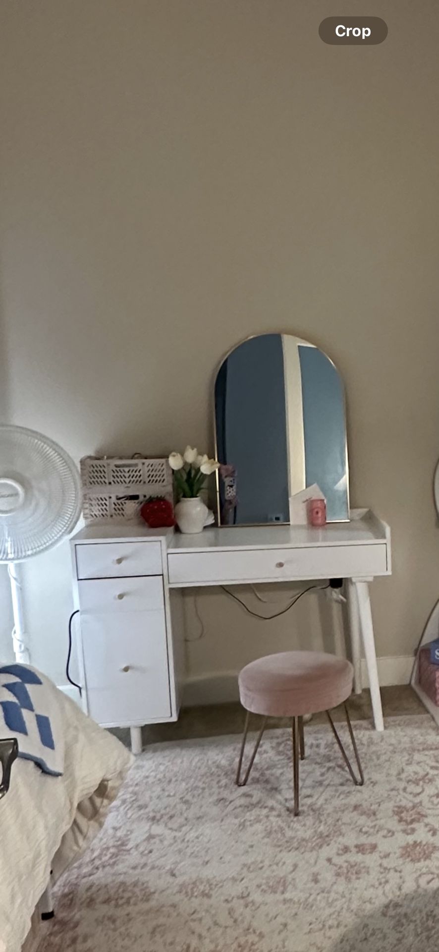 White & Gold MCM Desk