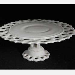 Vtg Westmoreland Doric Milk Glass Cake Pedestal 