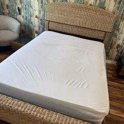 On Sale - Set - Handwoven Rattan Queen Bed -Great Condition