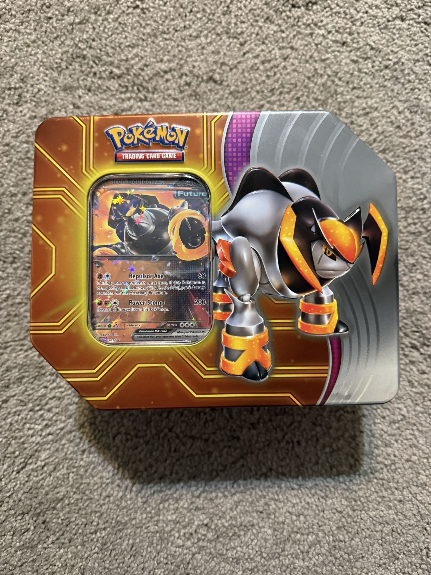 Pokemon TCG Paradox Destinies Iron Boulder EX Tin