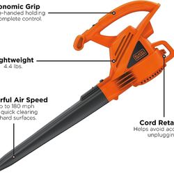 BLACK+DECKER Electric Leaf Blower, 7-Amp (LB700)