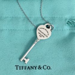 Tiffany and Co. Retired Return to Tiffany Heart Key Pendant