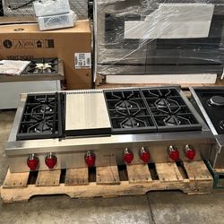 wolf 48 inch gas range top cooktop new open box