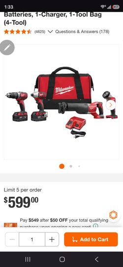 M18 18V Lithium-Ion Cordless Combo Tool Kit