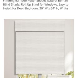 SEEYE Cordless White Bamboo Blinds