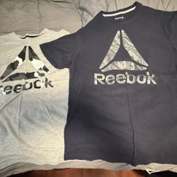 Reebok T- Shirts Color Light Gray And Navy Blue - Size Adult Large