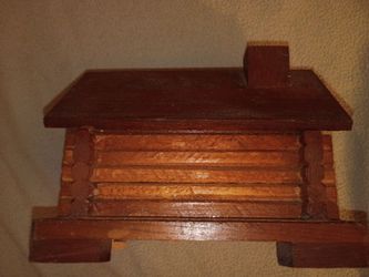 Vintage log cabin bank