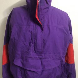 EDDIE BAUER Gore-Tex Purple & Red Windbreaker Pullover JACKET Sz Sm Woman 90,s