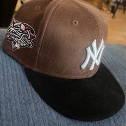 New Era Pink Mocha Suede Ps X Pink Reserve Yankees Tired Hat Size 7 3/8