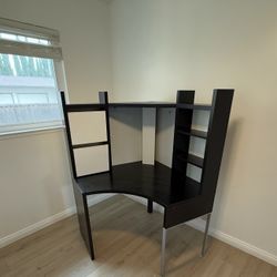 IKEA  MICKE  Corner Workstation Desk With Shelves And Drawers