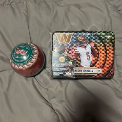 Jayden Daniel’s Lunch Tin & topps Baseball Ornament