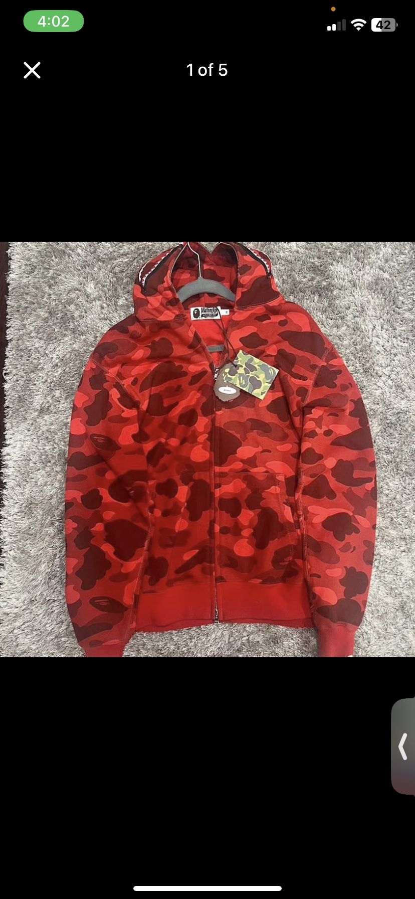Bape Color Red Camo Shark Full Zip (SS21)Hoodie