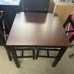 3 PCs Dining Table Set, Small Space Dining Table with 2 Chairs, has scratches on the table top