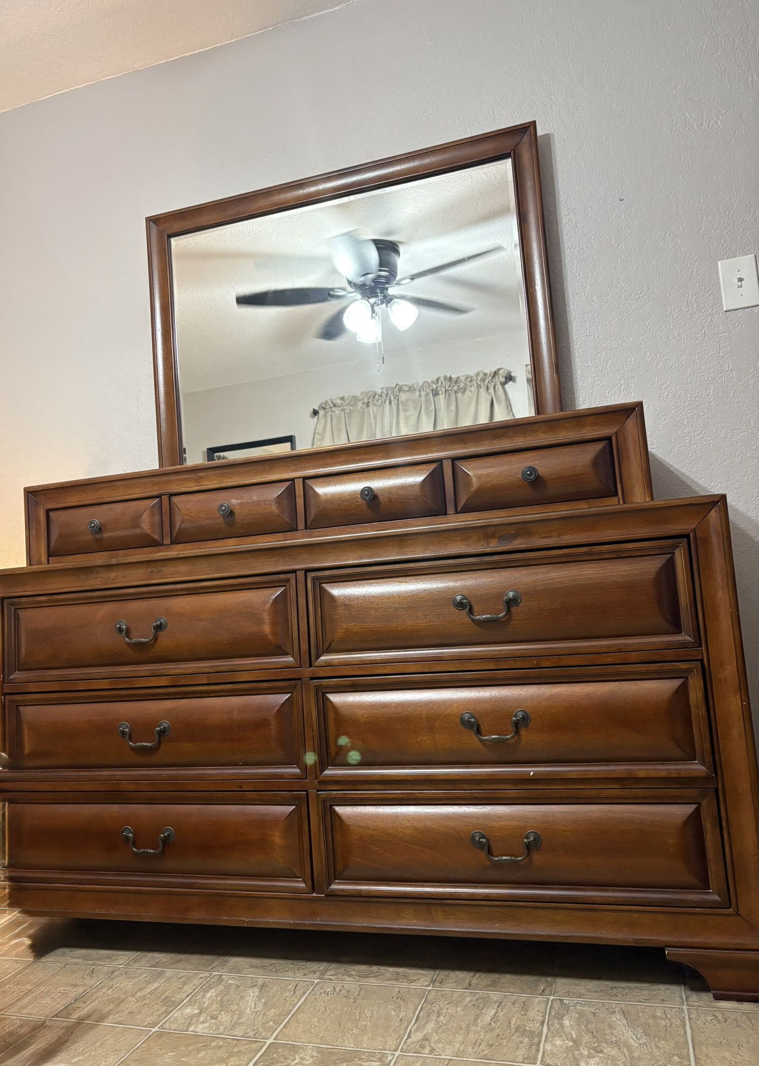 Solid Wood Dresser with Mirror