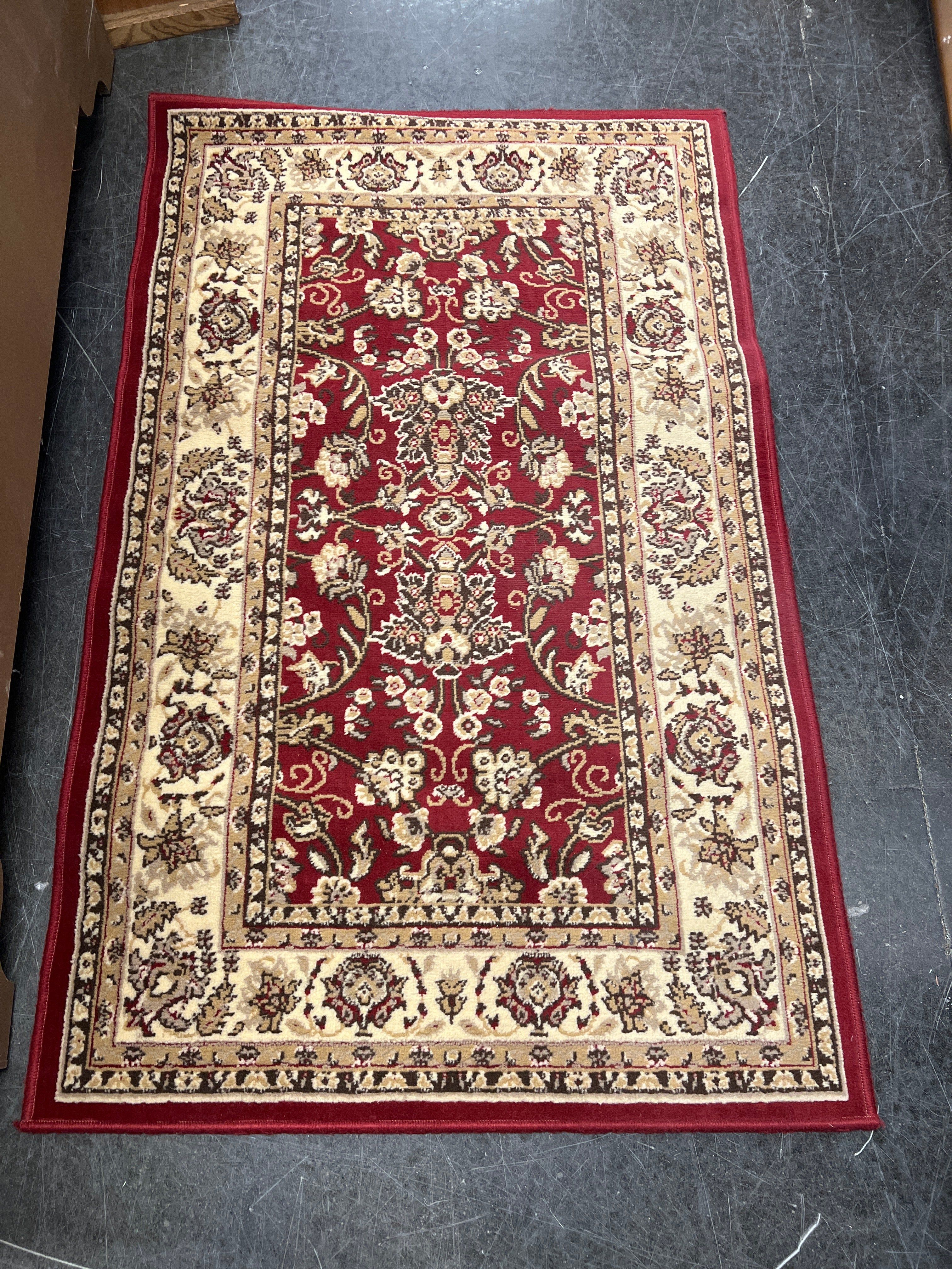 Kashan Collection Burgundy Area Rug (3x5)