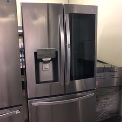 Lg French Style Insta View Refrigerator In Stainless Steel With Dual Ice 
