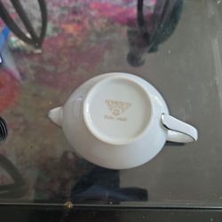 vintage kimberly silver chalice fine china silver trim cream  Server