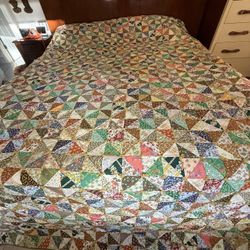 Handmade Patchwork Quilt – King Size – Vintage Style Bedspread