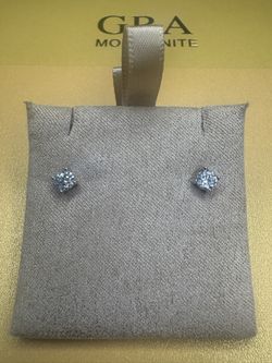 Moissanite Classic 4 Prong Earrings – 4.0mm 0.6ct Total, S925 Silver, GRA Certified VVS1