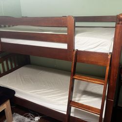 Solid Wood Twin XL Bunk Bed / Individual Beds
