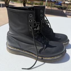 Dr. Martens 460 Women Bex Smooth Leather Lace Up Boots Sz 9 Black Combat Grunge