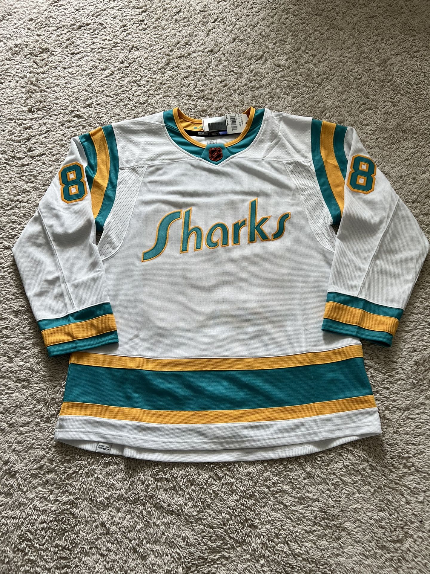 Adidas Authentic NHL San Jose Sharks Brent Burns#88 Reverse Retro 2.0 Jersey