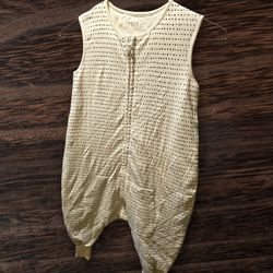Tealbee 3T-4T Wearable Blanket Sleepsack, Zipper Front, Beige/Black Dot