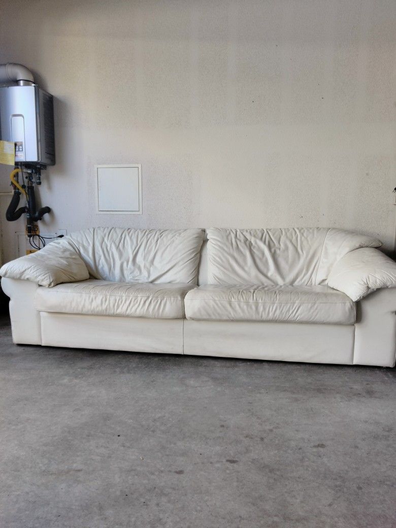 Leather Couch And Seat With Foot Rest