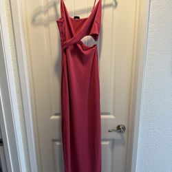 Pink Cut Out Bodycon Midi Dress