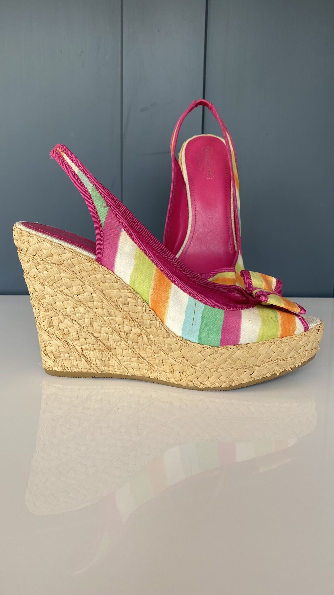 Coach Grace Wedge Sandals.