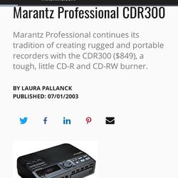 Marantz Professional CD Recorder CDR300 *Reduced
