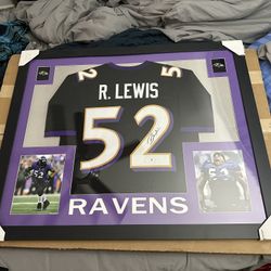 Hall Of Famer Ray Lewis Framed Auto Jersey